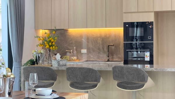 kitchen of บ้าน ไทยโมเดิร์น1พูลวิลล่า