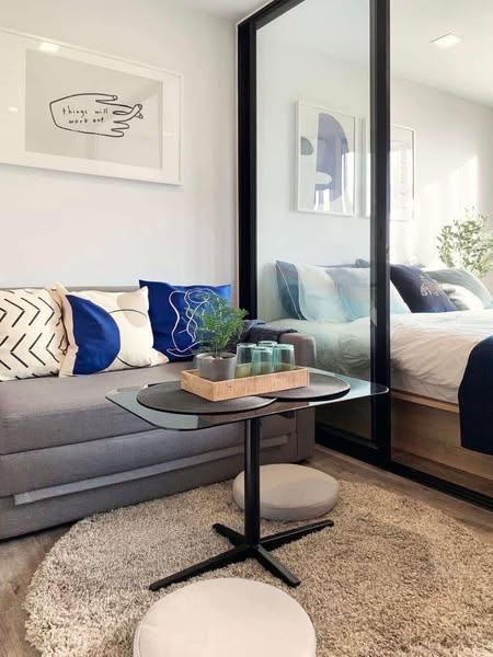bedroom and living room and room interior of Atmoz รัชดา-ห้วยขวาง คอนโด