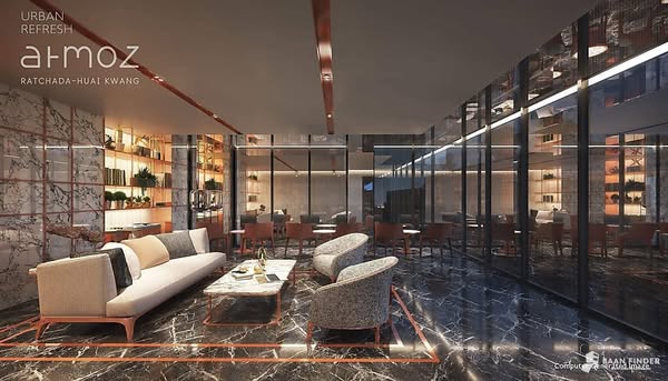 living room of Atmoz รัชดา-ห้วยขวาง คอนโด