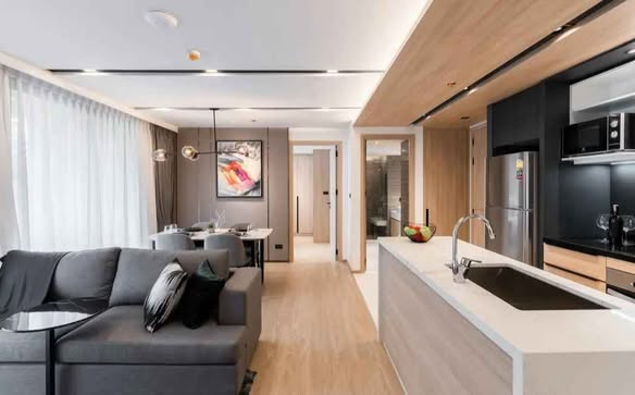 living room and kitchen of Destiny63 Ekamai Apartment