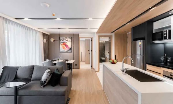 living room and kitchen of Destiny63 Ekamai Apartment
