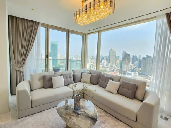 living room of Four Seasons Hotel Bangkok at Chao Phraya River