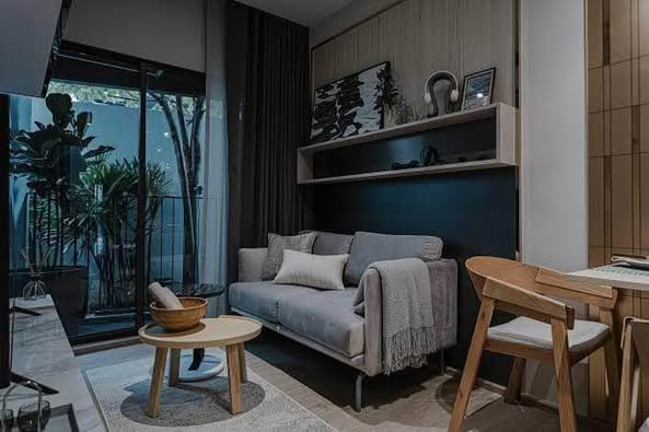 living room and bedroom of Noble Create (โนเบิล ครีเอท)