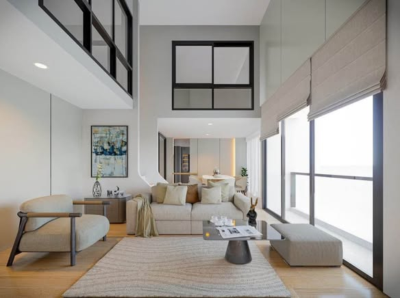 living room and room interior of One9Five Asoke – Rama 9