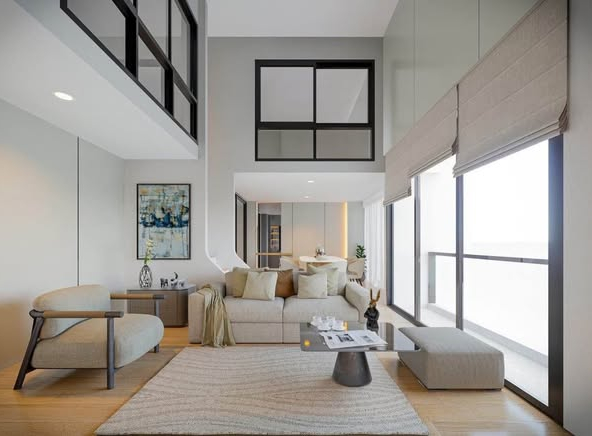 living room and room interior of One9Five Asoke – Rama 9
