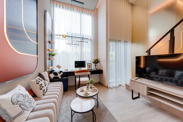 living room of Origin Play Sri Lasalle Station ออริจิ้น เพลย์ ศรีลาซาล สเตชั่น