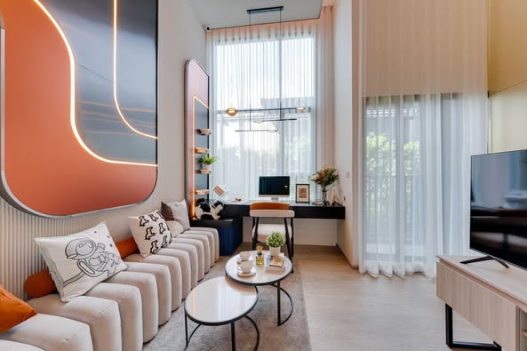 living room of Origin Play Sri Lasalle Station ออริจิ้น เพลย์ ศรีลาซาล สเตชั่น