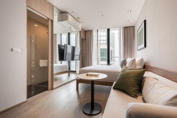bedroom and living room of Park Origin Phrom Phong