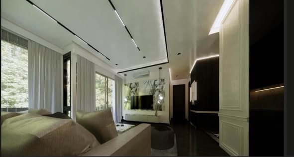 bedroom and living room of Park​ Origin​ Thonglor
