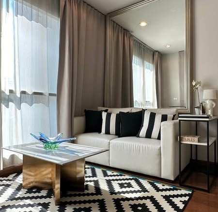 living room and bedroom of The Address Chidlom