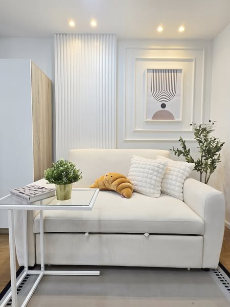 living room and bedroom of The Condo Decor รับตกแต่งคอนโดแบบแพ็กเกจ