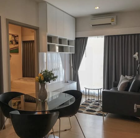 living room and bedroom of Whizdom Connect Sukhumvit