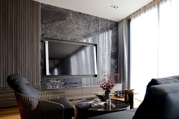 living room and bedroom of BEATNIQ