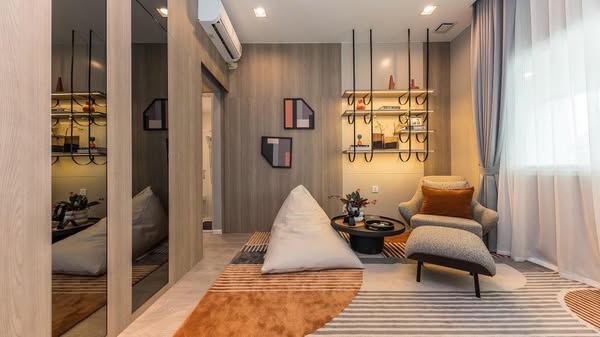 bedroom and living room and bathroom of Manthana Bangna – Wongwean