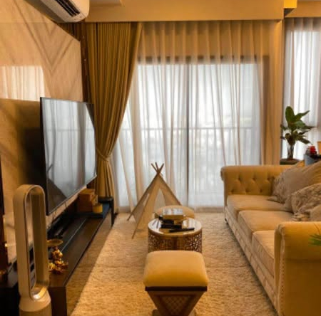 living room and bedroom of Park​ Origin​ Thonglor
